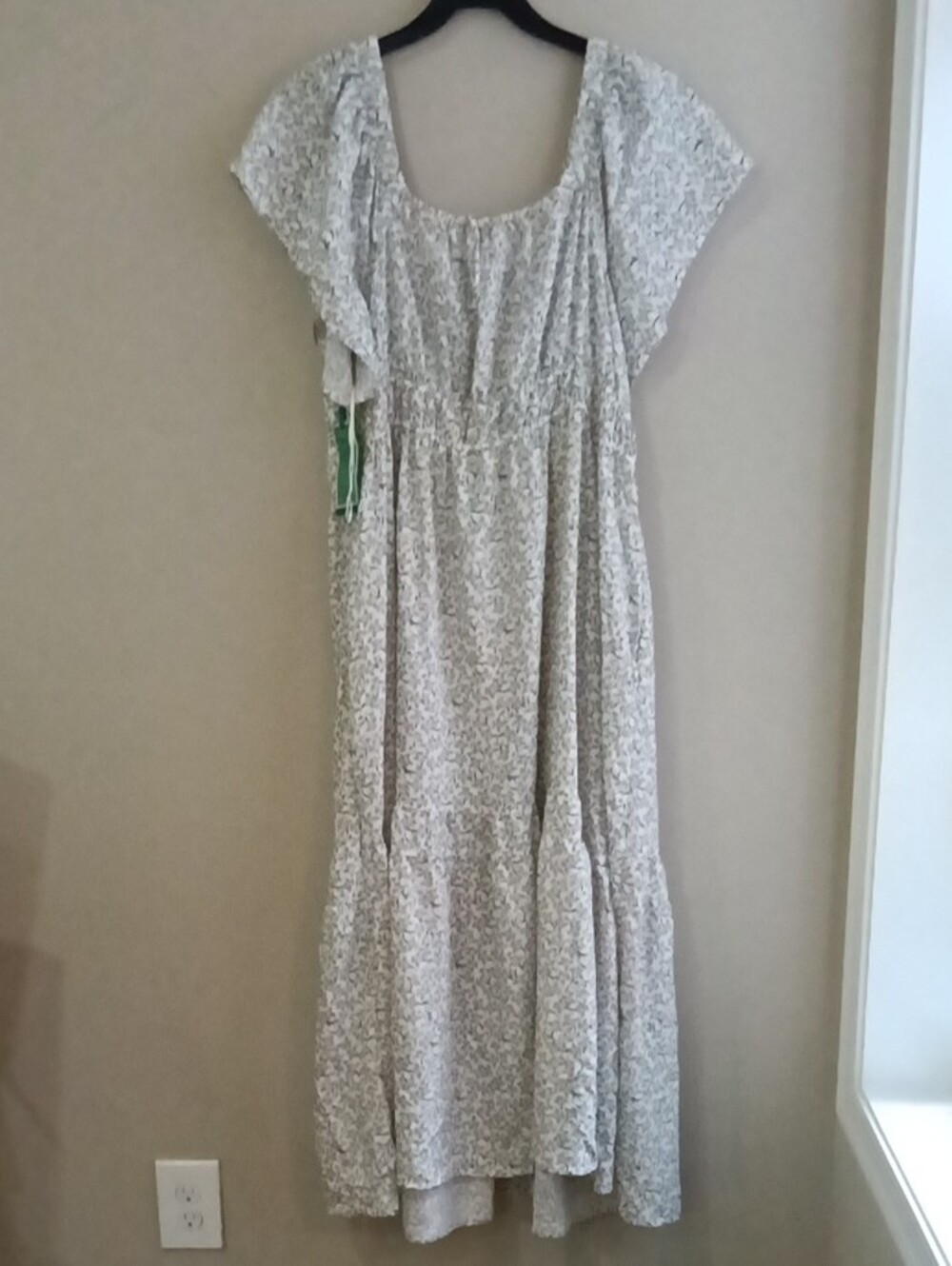 Terra & Sky Women's Ivory White Pattern Unlined Summer Maxi Dress 2X (20W-22W) - Picture 5 of 12